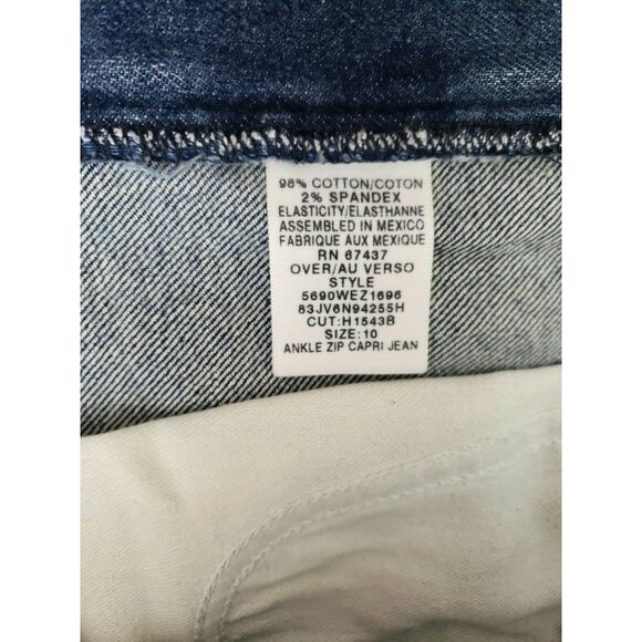 Polo Ralph Lauren Ankle Zip Capri Jeans Womens Size 10 Dark Wash Stretch - Picture 7 of 9
